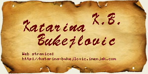 Katarina Bukejlović vizit kartica